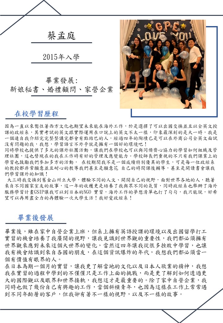 Alumni蔡孟庭系友